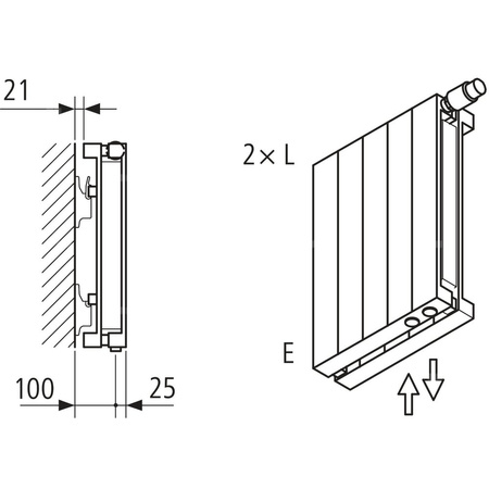 Grzejnik płytowy typ 20 KERMI V-HVV wym. 1200 x 1470 mm, kolor biały, moc 2769 W
