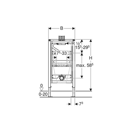 Trawers Geberit dopływu di32, do stelaży podtynkowych do pisuaru