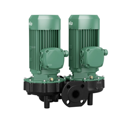 Pompa obiegowa WILO VeroTwin DPL 32/105-0,12/4-S1 typu in-line z silnikiem znormalizowanym 50 Hz, moc silnika 0.12kW 0.34 A 1500 obr/min, wlot Kołnierz DN 32