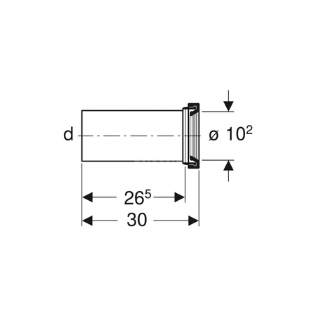 Uszczelka gumowa Geberit: d=80–100mm, d min.=80mm, d maks.=100mm, d1=122mm