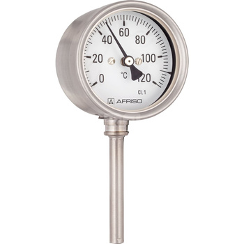 Termometr bimetaliczny AFRISO BiTh Ch, D412 fi 160 mm 0…120'C tuleja 100 mm połączenie ax