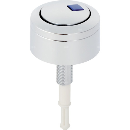 Przycisk Geberit do zaworu spustowego typ 280, spłukiwanie dwudzielne: Przycisk niepełnej ilości wody: niebieski, Przycisk pełnej ilości wody: chrom błyszczący