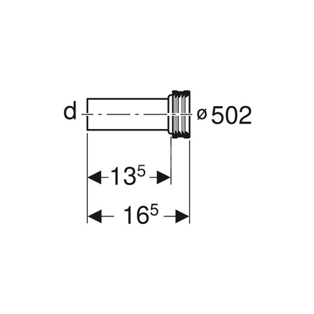 Uszczelka gumowa Geberit: d=55–68mm, d min.=55mm, d maks.=68mm, d1=88mm