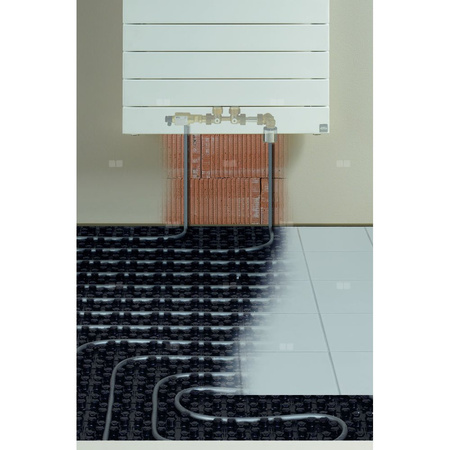 Kermi TABEO-V 1197x101x600mm QN 751, GLS, zawór po lewej