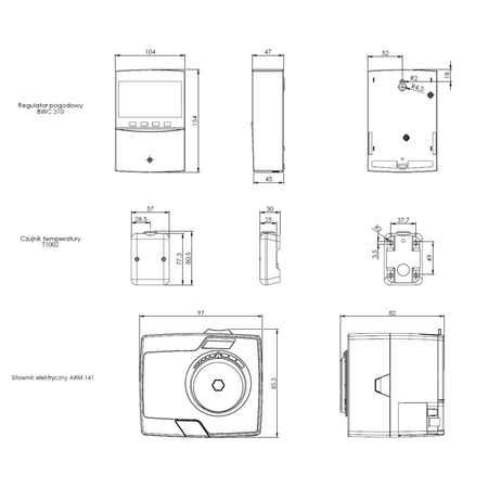 Zestaw: regulator pogodowy z siłownikiem AFRISO BWC 310+ARM141 do ogrzewania podłogowego