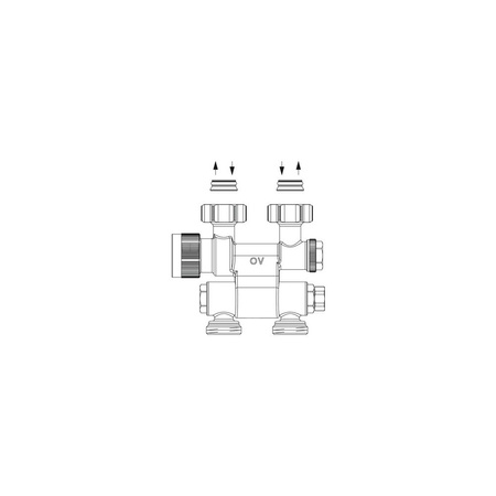Multiblock TF, podwójne przyłącze do instalacji 1- lub 2-rurowej, z nastawą wstępną, GZ 3/4