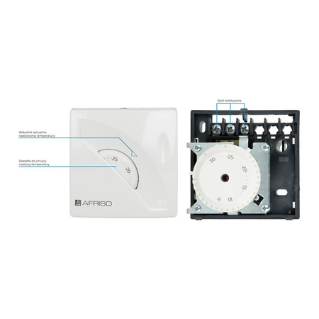 Termostat AFRISO TA3 bez diody ostrzegawczej zasilanie 230 V AC włącz/wyłącz 10-30'C