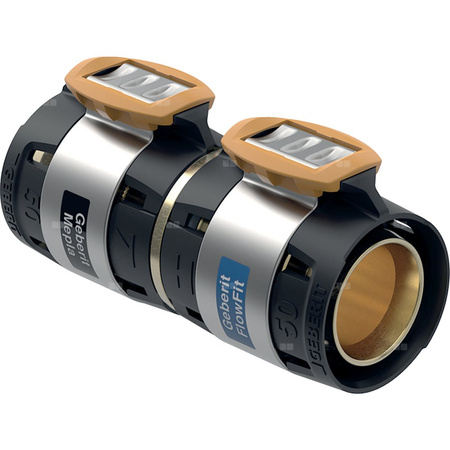 Złączka przejściowa  GEBERIT FlowFit / Mepla, brąz krzemowy bezołowiowy, 63 mm (łącznik zaprasowywany x łącznik zaprasowywany)