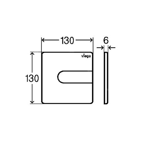 Przycisk uruchamiający do pisuaru Prevista Visign for Style 23 tworzywo sztuczne, nr wzoru 8613.2 płytka maskująca: tworzywo szt. stalowy szczotkowany klawisz: tworzywo szt. stalowy szczotkowany