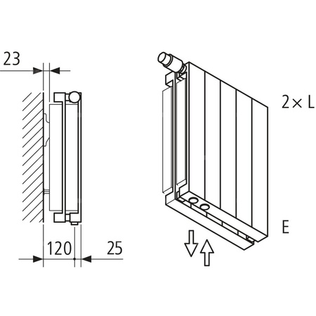 Grzejnik płytowy typ 22 KERMI V-HVV wym. 600 x 1120 mm, kolor biały, moc 1812 W
