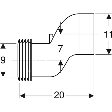Króciec przyłączeniowy odpływu Geberit do wiszącej miski WC, z odsadzką o 7 cm: Biały-alpin