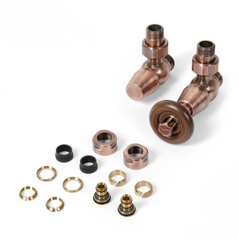 Zestaw term. kątowy WOOD, GZ 1/2"-fi16x2, fi15, Miedź, (V33110I_V33210I_2xA58502I_2xA33309A)