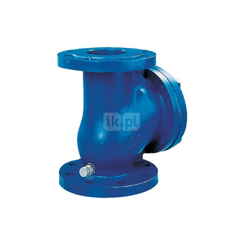 Zawór zwrotny kołnierzowy, zamknięcie kulowe do instalacji ciśnieniowych, system umożliwiający podniesienie kuli, typ 418D, Pnom 1,0 MPa, DN 100