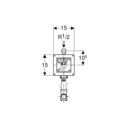 Nypel przyłączeniowy Geberit wygięty, do zaworu spłukującego do pisuarów