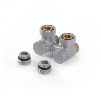 Zawór odcinający kątowy 50 oś SC, GW 3/4" (GZ 1/2")-GZ M22x1,5, Satyna, (TER601000205)