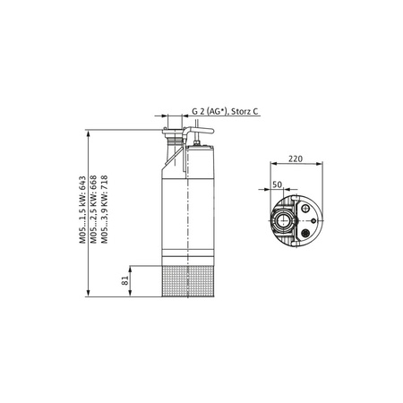 Pompa zanurzeniowa do ścieków WILO Padus PRO M05/T039-540 aluminium 3x 400V, moc 4.6W 50 Hz