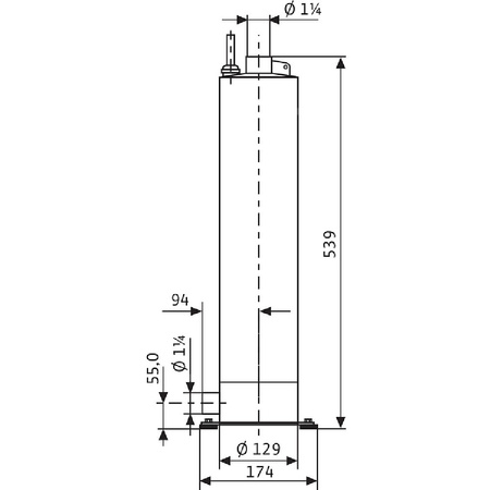 Pompa głębinowa 1-fazowa WILO Sub TWI 5-SE-304EM częstotliwość 50 Hz, moc 0.55 kW 4.5 A, prędkość obrotowa 2810 obr/min