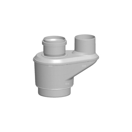 Adapter przyłączeniowy DN80 x 80 x 125, do wyprowadzenia spalin do przewodu spalinowego do szachtu oraz doprowadzenia powietrza do spalania przez ścianę zew., do 120 st.C