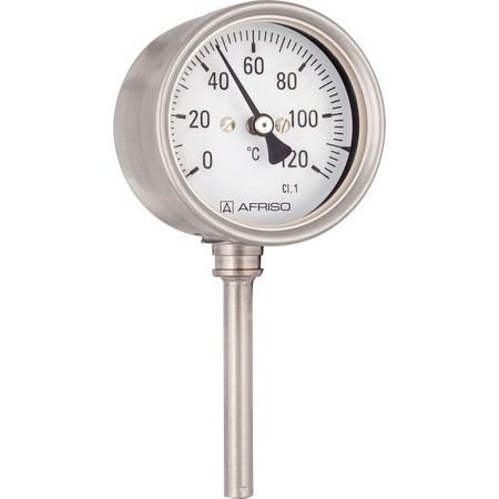 Termometr bimetaliczny AFRISO BiTh Ch, D412 fi 160 mm 0…120'C tuleja 150 mm połączenie ax