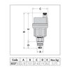 ROBOCAL - Odpowietrznik automatyczny, z zaworem stopowym 3/8" GZ. Upust pionowy