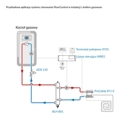 Termostat AFRISO RT05 zasilanie bateryjne (2xaaa) floorcontrol 5-35'C
