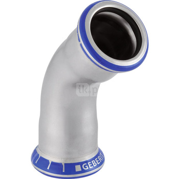 Kolano 45' GEBERIT Mapress Edelstahl, stal nierdzewna, 42 mm, DN 40 x 42 mm x DN 40 (mufa zaprasowywana x mufa zaprasowywana), (głębokość: 21 mm) z uszczelką