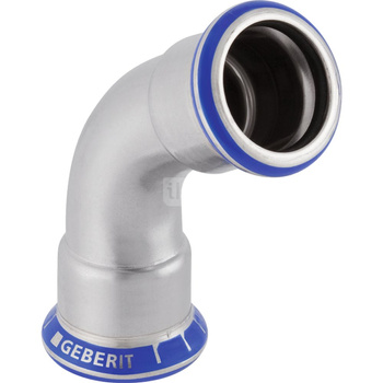 Kolano 60' GEBERIT Mapress Edelstahl, stal nierdzewna, 15 mm, DN 12 x 15 mm x DN 12 (mufa zaprasowywana x mufa zaprasowywana), (głębokość: 20 mm) z uszczelką