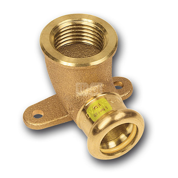 Kolano 90' SANHA Press Gas ścienne, miedź, 22 mm x 3/4'' (zw x GW)