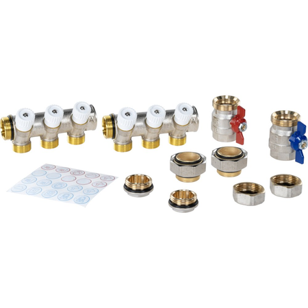 Zestaw podstawowy rozdzielacza do wody użytkowej ADM 213, G1'', 3 punkty poboru