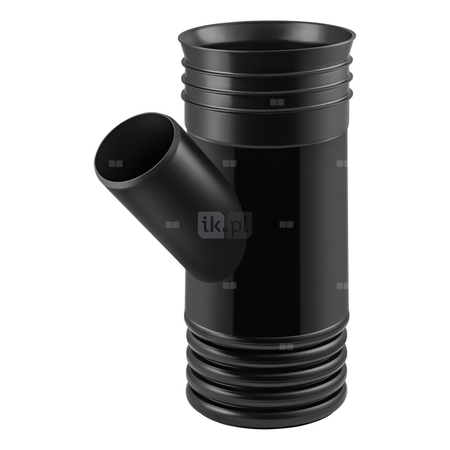 Trójnik MAGNAPLAST MAGNACOR MCEA 45' PP DN 400 x DN 250 x DN 400 (ww x ww x wz), kolor czarny