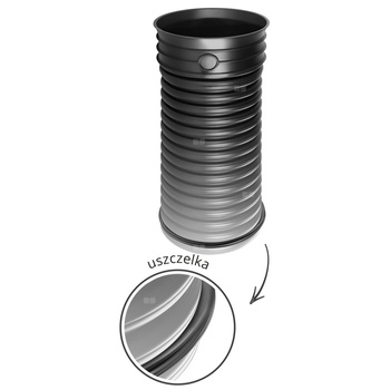 Rura PP dwuścienna z kielichem SN 10 i z uszczelką MCEM 400 x 3000 SN10