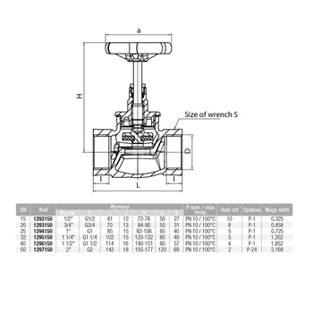 Zawór wodny VALVEX Viking GW 3/4'' x GW 3/4''