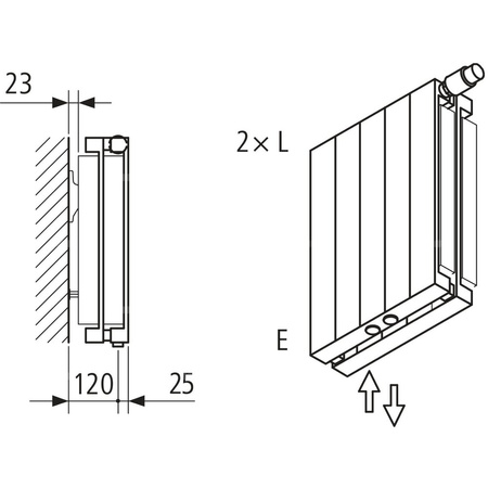 Grzejnik płytowy typ 22 KERMI V-HVV wym. 1000 x 420 mm, kolor biały, moc 1020 W