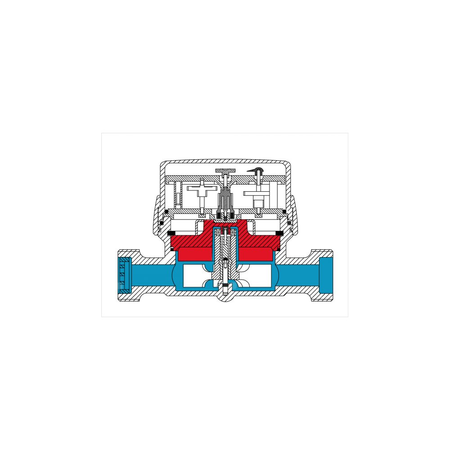 Wodomierz jednostrumieniowy suchobieżny z nadajnikiem impulsów REED SIMPLE, typu GSD5-R DN 20 Q3=4,0 m3/h R100/50, Tmax: 90st.C, L=130 mm