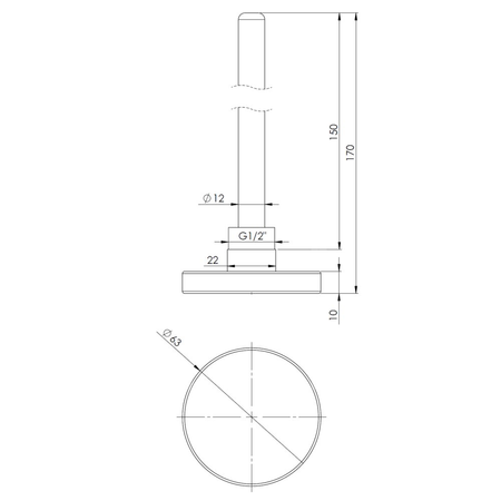 Termometr bimetaliczny AFRISO BiTh fi 63 mm 0…120'C tuleja 150 mm połączenie ax