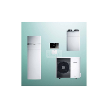 Pakiet Systemowy OZE - Pompa ciepła powietrzna powietrze-woda monoblok VAILLANT VWL 55/6A aroTHERM plus 5.4 kW 400 V + Centrala grzewcza uniTOWER VIH QW 190/6E + Moduł komunikacji internetowej VR 940f + Rekuperator entalpiczny recoVAIR VAR 360/4E + Regula