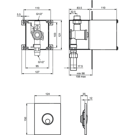 SEPTA PRO U3 MECH. PRZYCISK BIAŁY