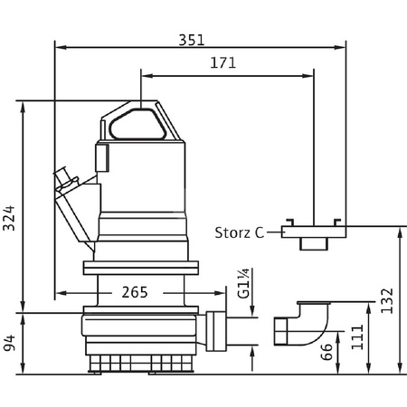 Pompa zanurzeniowa do ścieków WILO EMU KS 5 SVA+V żeliwo 3x 400V, moc 1.06W 50 Hz