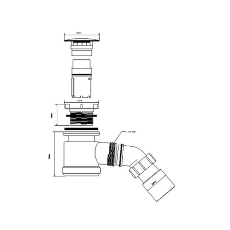 Syfon brodzikowy wys.90mm z odejściem 40/50mm czyszczony od góry ,pokrywa stal nierdzewna ANTYCZNY BRĄZ 70mm