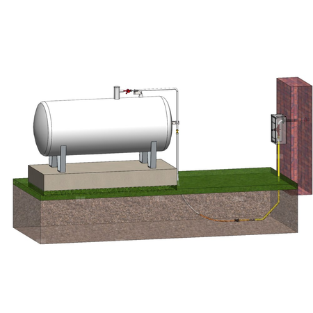 Przyłącze gazu płynnego 2GN, bez skrzynki, bez reduktorów