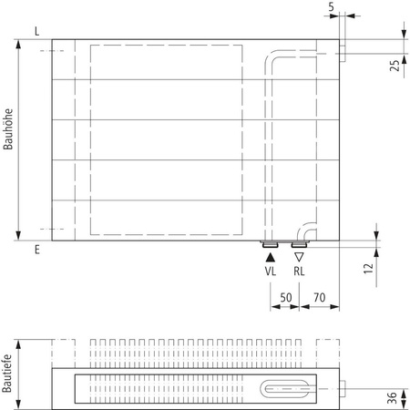 Grzejnik płytowy typ 21 KERMI V-HHV QN5051(R), bez osłony wym. 770 x 3600 mm, kolor biały, moc 5051 W
