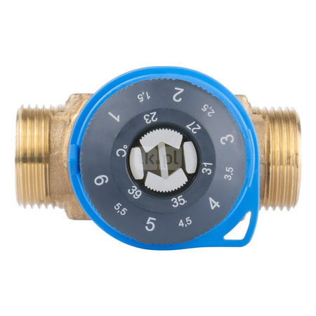 Zawór regulacyjny termostatyczny do wody ciepłej AFRISO ATM 341 mosiądz GZ 3/4'', DN 15, zakres temp. 20...43'C, Kvs 1.6m3/h, max. 90'C, max. 10bar