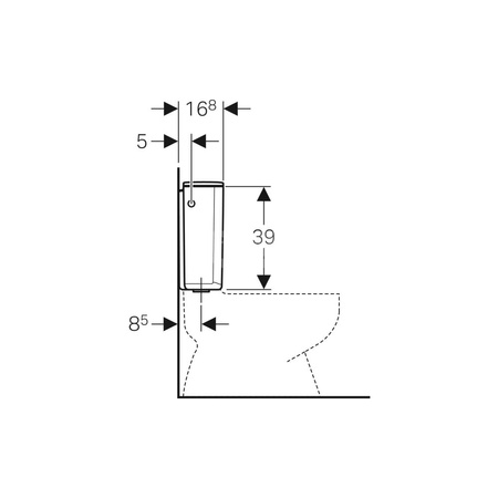 Pokrywa spłuczki Geberit do spłuczki natynkowej AP128, spłukiwanie z funkcją''stop'': Biały-alpin