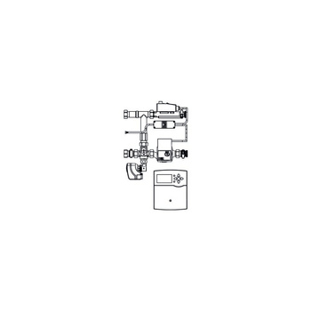 Regufloor HW grupa pompowa DN 25 do instalacji grzewczej z pompą energooszczędną Wilo-Yonos PARA i sterownikiem Regtronic RH