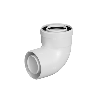 Kolano PP 87 st. skręcane DN60mm na podstawie z przedłużeniem L500mm z uszczelką [EPDM]