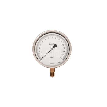 Manometr kontrolny M160R, kl. 0,6, 0-16 bar, G1/2", świadectwo wzorcowania