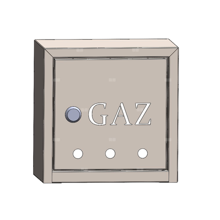 Skrzynka gazowa nierdzewna 250x250x150 naścienna z płaskim daszkiem
