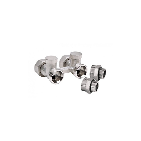 Moduł przyłączeniowy prosty VALVEX FUSION 3 mosiądz (niklowany) 1/2'' x 3/4'' do grzejników