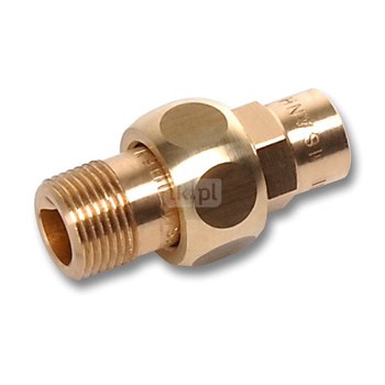 Śrubunek SANHA 4331G trzyczęściowy, brąz, 18 mm x 3/4'' (lut wewnętrzny x GZ)