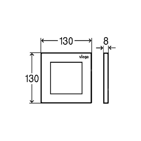 Przycisk uruchamiający do pisuaru Prevista Visign for Style 21 tworzywo sztuczne, nr wzoru 8611.2 płytka maskująca: tworzywo szt. chrom. klawisz: tworzywo szt. chrom.